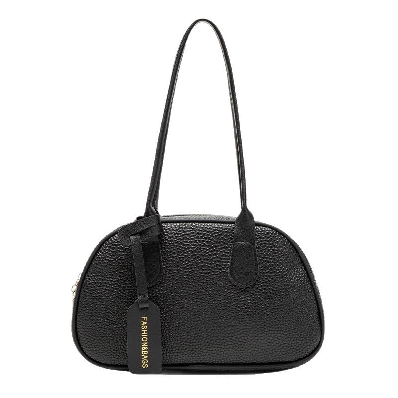 Mini torbica u korejskom stilu s uzorkom lychee, srednja veličina, PU materijal, zatvarač, rame ili crossbody nošenje