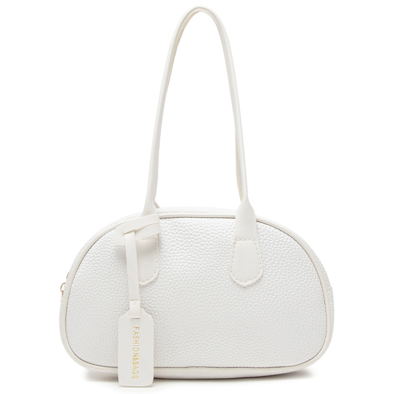 Mini torbica u korejskom stilu s uzorkom lychee, srednja veličina, PU materijal, zatvarač, rame ili crossbody nošenje