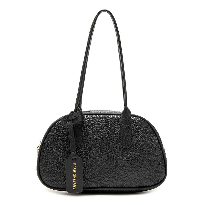 Mini torbica u korejskom stilu s uzorkom lychee, srednja veličina, PU materijal, zatvarač, rame ili crossbody nošenje