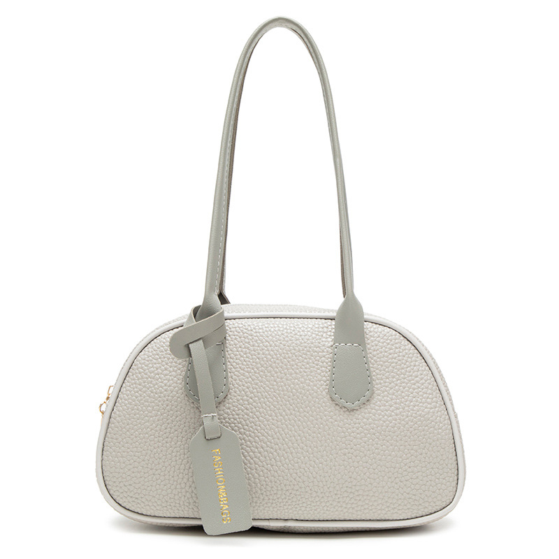 Mini torbica u korejskom stilu s uzorkom lychee, srednja veličina, PU materijal, zatvarač, rame ili crossbody nošenje