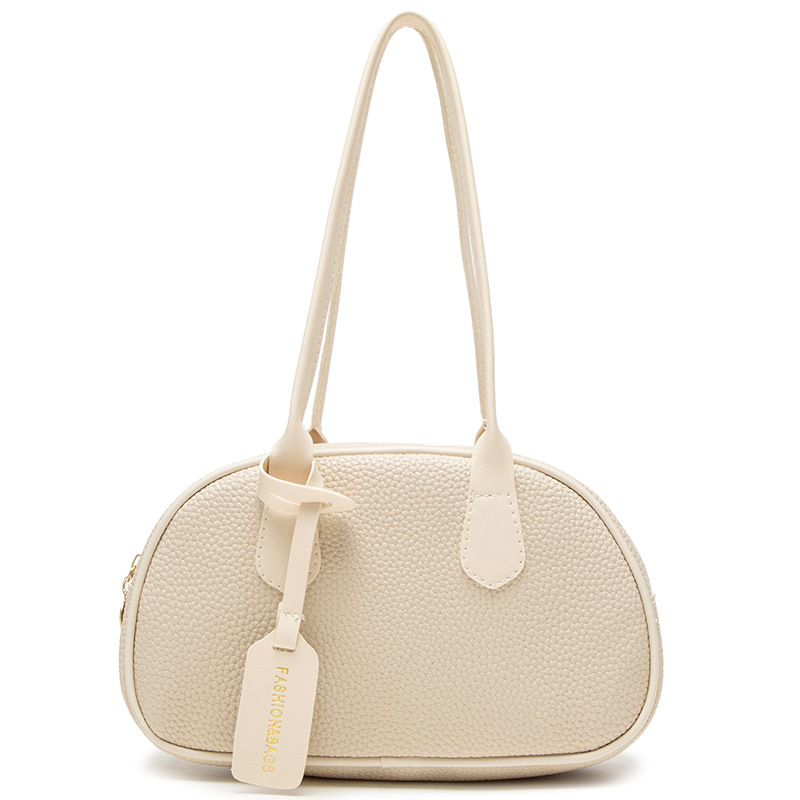 Mini torbica u korejskom stilu s uzorkom lychee, srednja veličina, PU materijal, zatvarač, rame ili crossbody nošenje