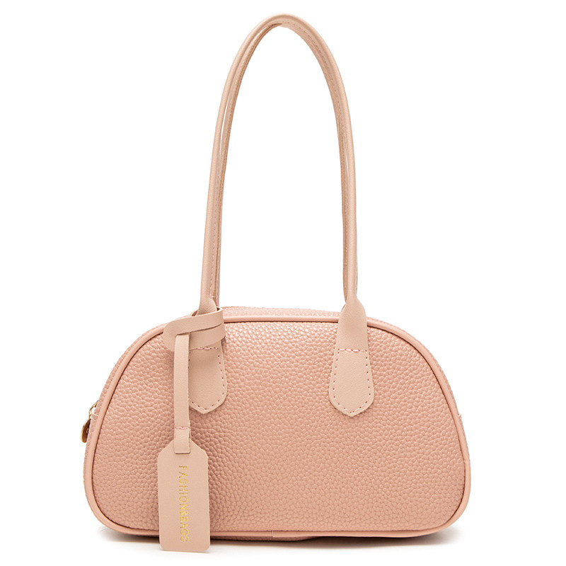 Mini torbica u korejskom stilu s uzorkom lychee, srednja veličina, PU materijal, zatvarač, rame ili crossbody nošenje