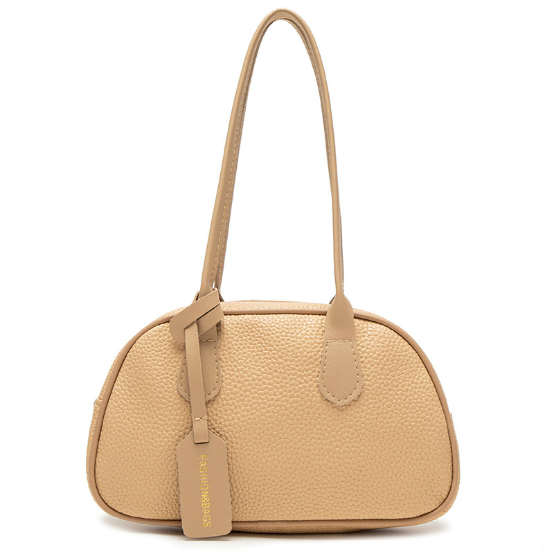 Mini torbica u korejskom stilu s uzorkom lychee, srednja veličina, PU materijal, zatvarač, rame ili crossbody nošenje