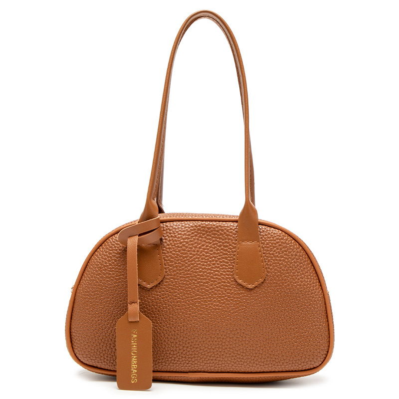 Mini torbica u korejskom stilu s uzorkom lychee, srednja veličina, PU materijal, zatvarač, rame ili crossbody nošenje