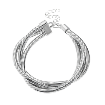 Višeslojna metalna ogrlica s zavijenim uzorkom i lančićem za ključnu kost; choker, unisex punk stil; set s nakitom za ruku