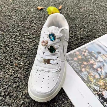 Accesorii pentru sneakers AF1 Air Force One – cataramă pentru șireturi DIY, decor cu cristale și perle, plăcuță metalică în formă de floare