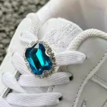 Accesorii pentru sneakers AF1 Air Force One – cataramă pentru șireturi DIY, decor cu cristale și perle, plăcuță metalică în formă de floare