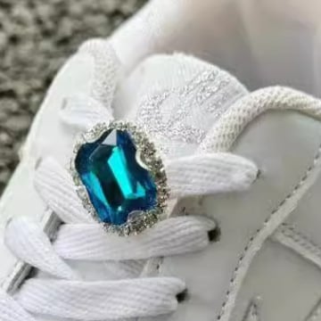 Accesorii pentru sneakers AF1 Air Force One – cataramă pentru șireturi DIY, decor cu cristale și perle, plăcuță metalică în formă de floare