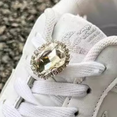 Accesorii pentru sneakers AF1 Air Force One – cataramă pentru șireturi DIY, decor cu cristale și perle, plăcuță metalică în formă de floare