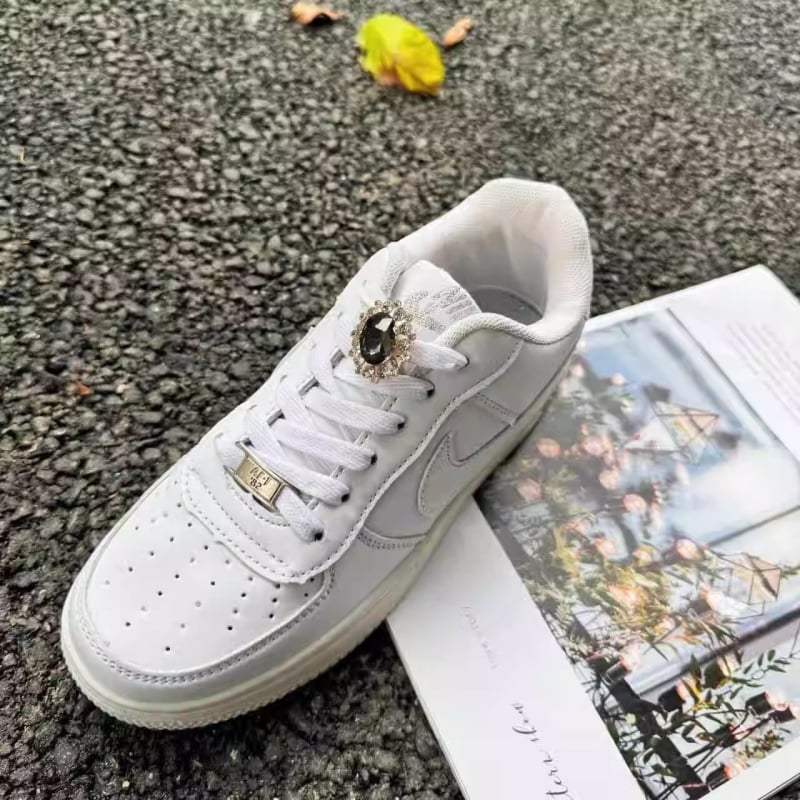 Accesorii pentru sneakers AF1 Air Force One – cataramă pentru șireturi DIY, decor cu cristale și perle, plăcuță metalică în formă de floare