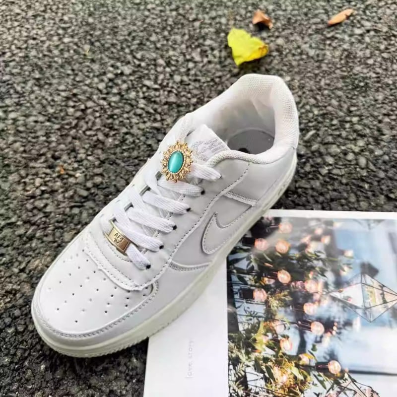 Accesorii pentru sneakers AF1 Air Force One – cataramă pentru șireturi DIY, decor cu cristale și perle, plăcuță metalică în formă de floare