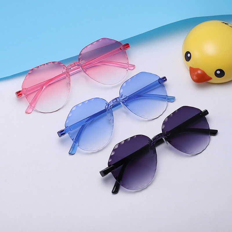 Ochelari de soare pentru copii, margine dantelată, rame colorate, protecție UV, design desen animat