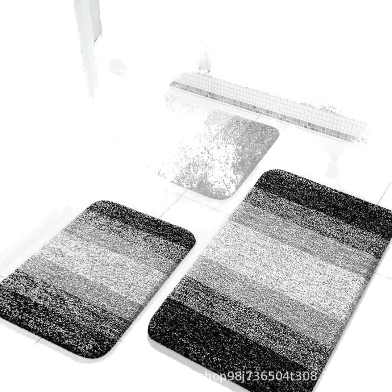 Minimalistički set od 3 prostirke za WC s imitacijom kašmira, protuklizne, otporne na habanje, otporne na prljavštinu, jednostavno za održavanje, prugast dizajn