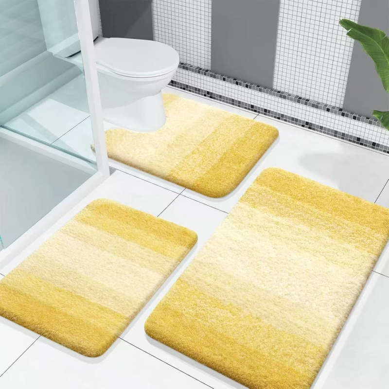 Minimalistički set od 3 prostirke za WC s imitacijom kašmira, protuklizne, otporne na habanje, otporne na prljavštinu, jednostavno za održavanje, prugast dizajn