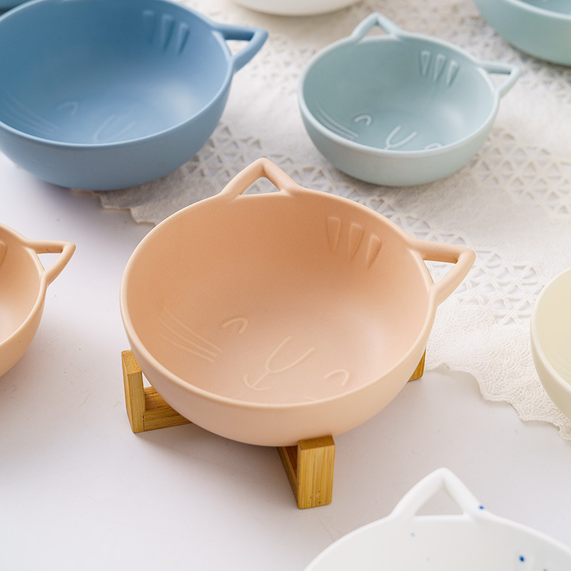 Porcelanska zdjela za kućnu upotrebu, zdjela za salatu ili desert uz drveni stalak, sladak crtani motiv, nordijski stil