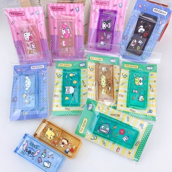 Kuromi i Stitch: prijenosna kutija za tablete s rezačem, slatka kutija za pohranu tableta