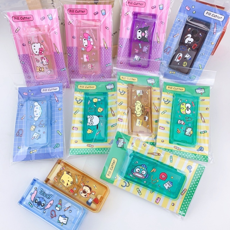 Kuromi i Stitch: prijenosna kutija za tablete s rezačem, slatka kutija za pohranu tableta
