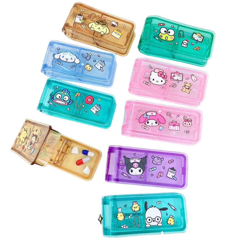 Kuromi i Stitch: prijenosna kutija za tablete s rezačem, slatka kutija za pohranu tableta