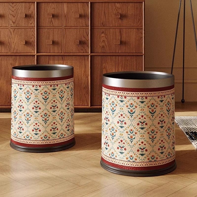Kožni kantu za otpad, elegantan izgled, luksuzan američki vintage stil, velik kapacitet za dnevni boravak i spavaću sobu