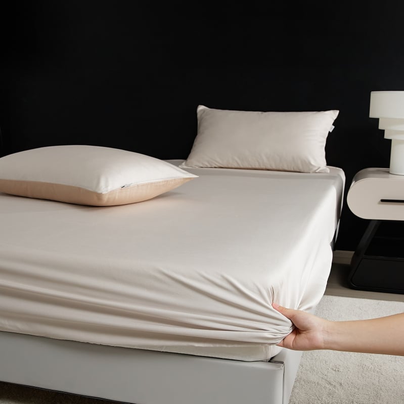 A-klasa Premium jednobojna navlaka za pokrivač od dugovlačne pamuka s 100 niti, satin pamuk, za jednokrevetni krevet, 3-dijelni set