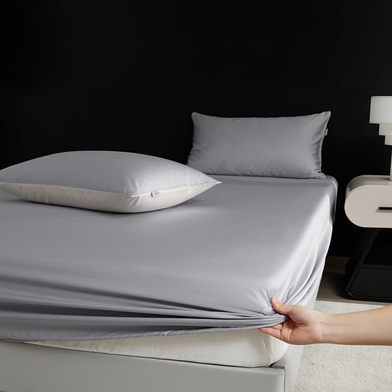 A-klasa Premium jednobojna navlaka za pokrivač od dugovlačne pamuka s 100 niti, satin pamuk, za jednokrevetni krevet, 3-dijelni set