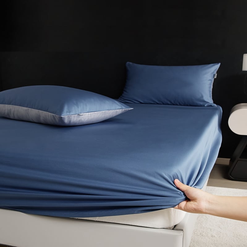 A-klasa Premium jednobojna navlaka za pokrivač od dugovlačne pamuka s 100 niti, satin pamuk, za jednokrevetni krevet, 3-dijelni set
