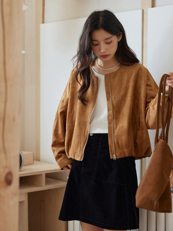 Japansko retro velur jakna sa zatvaračem, okrugli izrez, široki kroj, unisex, proljeće–jesen
