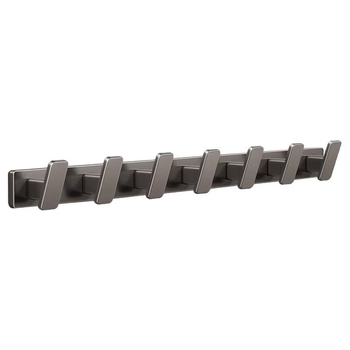 Držač za zid snažnim ljepilom, bez bušenja, za kuhinju i kupaonicu, vješalica za odjeću, aluminij Space, 3+ kuka, nosivost 3–5 kg