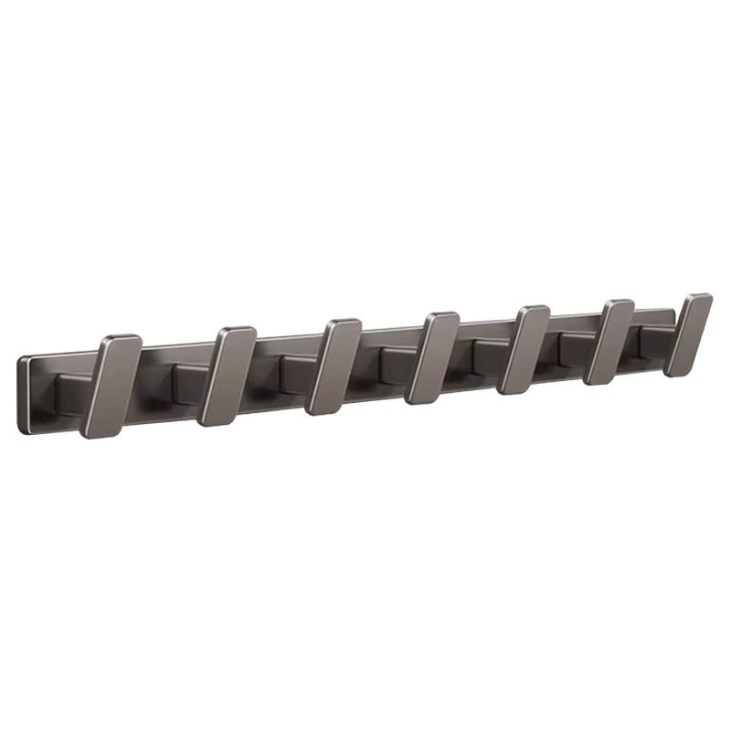Držač za zid snažnim ljepilom, bez bušenja, za kuhinju i kupaonicu, vješalica za odjeću, aluminij Space, 3+ kuka, nosivost 3–5 kg