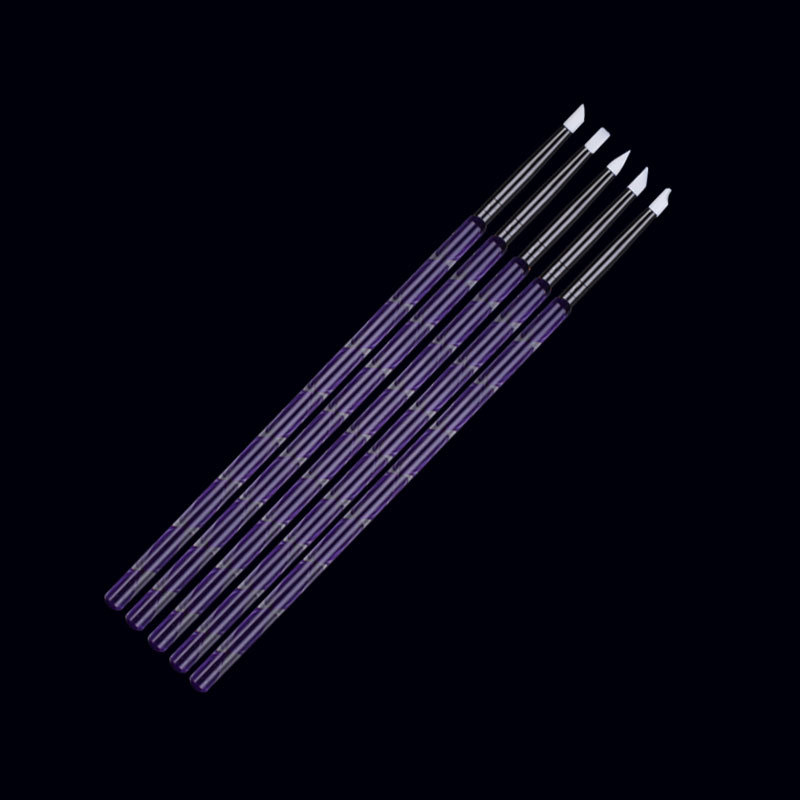 5 darabos szilikon körömdíszítő toll készlet, akril rúddal és spirál rudakkal