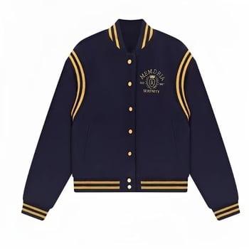 Ženska quilted baseball jakna, američki stil, blok boja, ležerni kroj, stojeći ovratnik, poliester, jesen-zima 2025