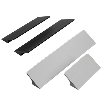 Drška za ormar od kosmičkog aluminija, mat završni sloj, moderan minimalistički skandinavski stil, europski dizajn, otvori za montažu 64/96/128 mm