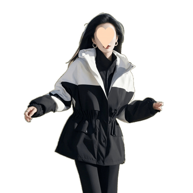 2025 crna ženska softshell jakna za proljeće, Chanel inspiriran stil