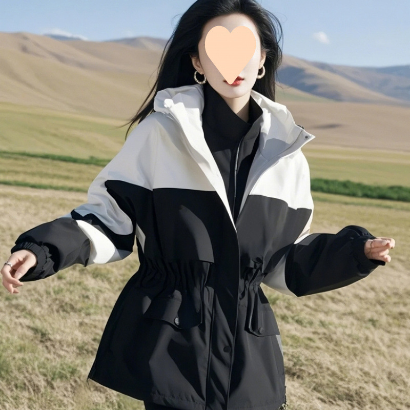 2025 crna ženska softshell jakna za proljeće, Chanel inspiriran stil