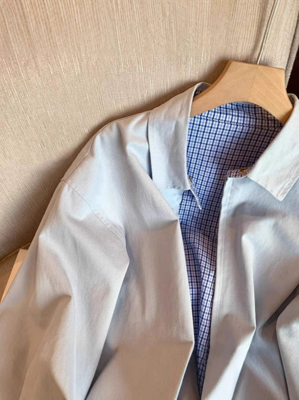 Ženska dvostrano karirana windbreaker jakna, francuskog stila, jesen-zima, casual