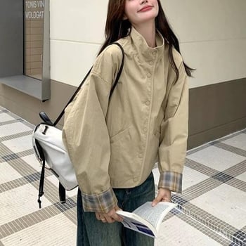 Ženska reverzibilna jakna za proljeće i jesen, širok kroj, udobna, kratki model, korejski stil