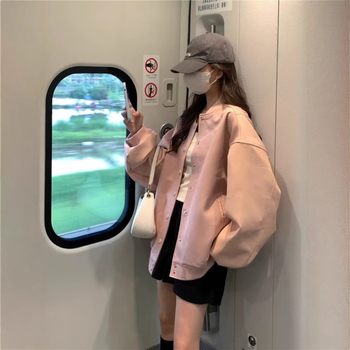 Ženska ružičasta prešivana bomber jakna za zimu, debela izolacija, casual BF stil, za malu figuru