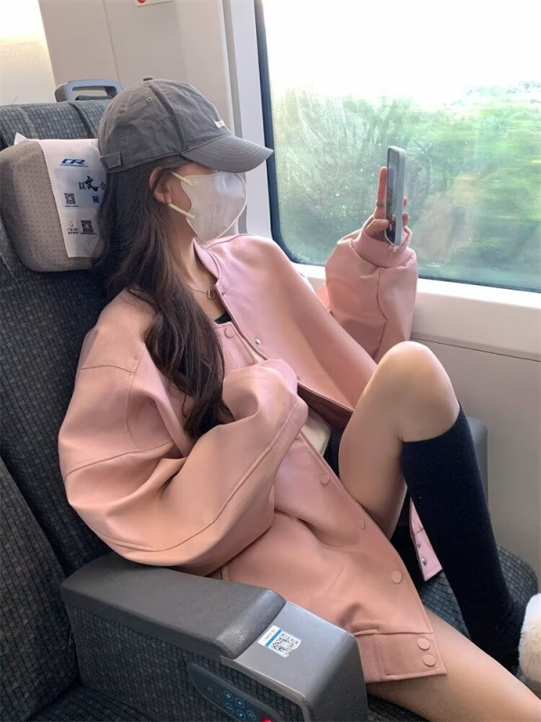 Ženska ružičasta prešivana bomber jakna za zimu, debela izolacija, casual BF stil, za malu figuru