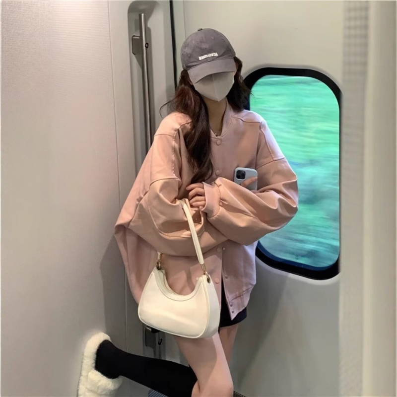 Ženska ružičasta prešivana bomber jakna za zimu, debela izolacija, casual BF stil, za malu figuru