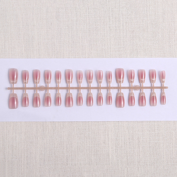 Francia stílusú blush cat-eye körömdíszítő matricák, 30 darab, különböző méretek; vastag előre gyártott műkörmök, kézzel készítve