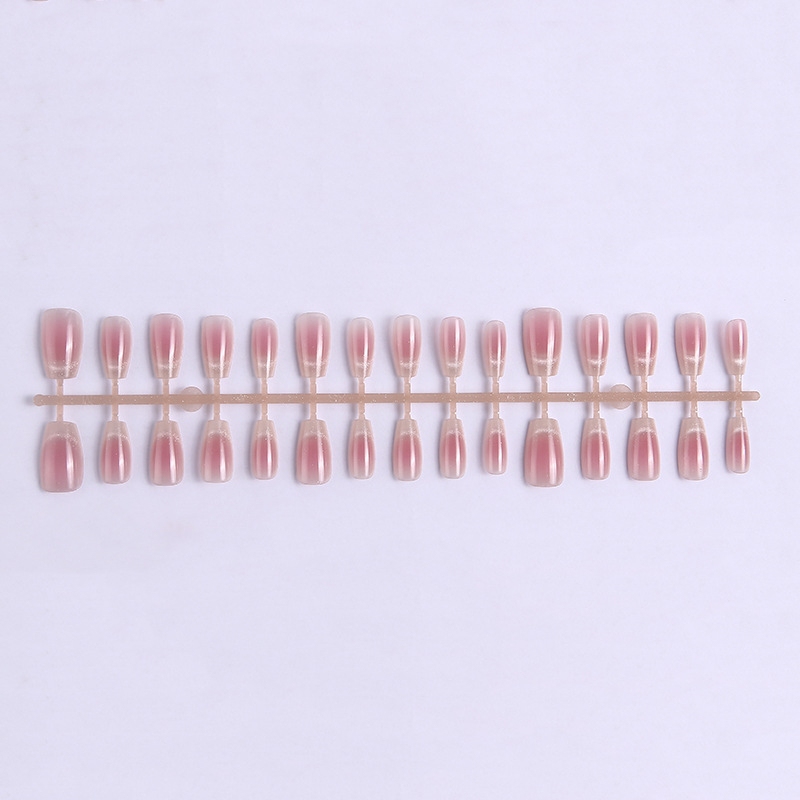 Francia stílusú blush cat-eye körömdíszítő matricák, 30 darab, különböző méretek; vastag előre gyártott műkörmök, kézzel készítve