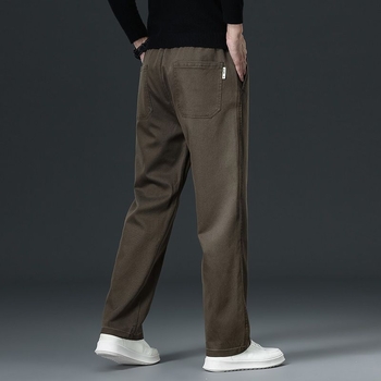 Pantaloni casual bărbați din Lyocell, croială dreaptă, largi, toamnă–iarna 2025, croială lejeră