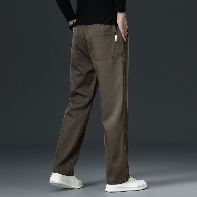 Pantaloni casual bărbați din Lyocell, croială dreaptă, largi, toamnă–iarna 2025, croială lejeră