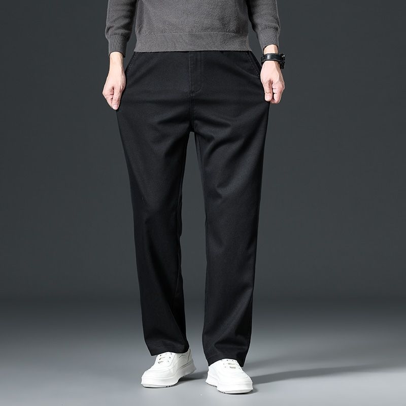 Pantaloni casual bărbați din Lyocell, croială dreaptă, largi, toamnă–iarna 2025, croială lejeră