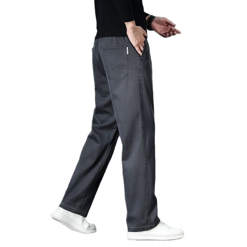 Pantaloni casual bărbați din Lyocell, croială dreaptă, largi, toamnă–iarna 2025, croială lejeră