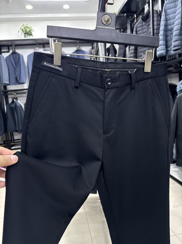 Haijia 328 Pantaloni de toamnă pentru bărbați, din amestec de lână, stil business casual, croială dreaptă, elastici, 3U251A