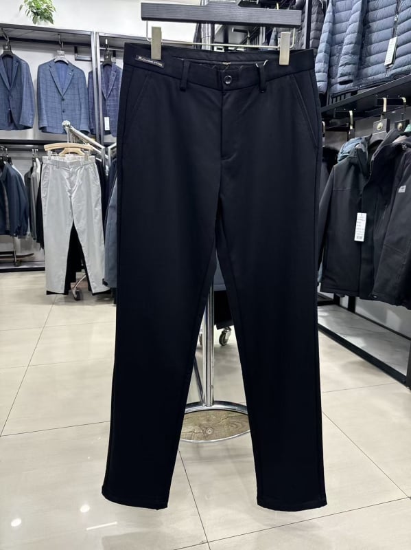 Haijia 328 Pantaloni de toamnă pentru bărbați, din amestec de lână, stil business casual, croială dreaptă, elastici, 3U251A
