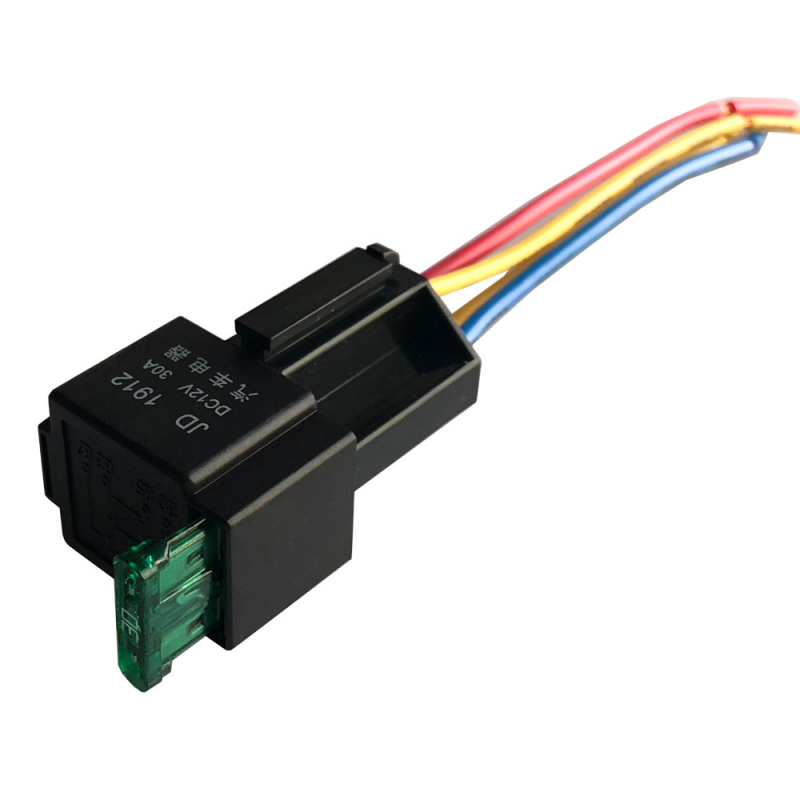 12V automatsko rele s 4 pinom, s utičnicom srednjeg tipa osigurača i 30A osiguračem, uz bazu
