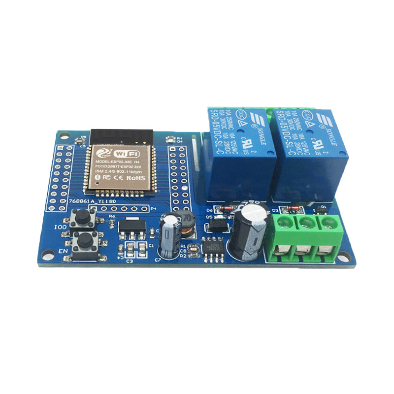 DC5-60V napajan dvokanalni Wi‑Fi rele modul s ESP32‑WROOM razvojnom pločom za sekundarni razvoj