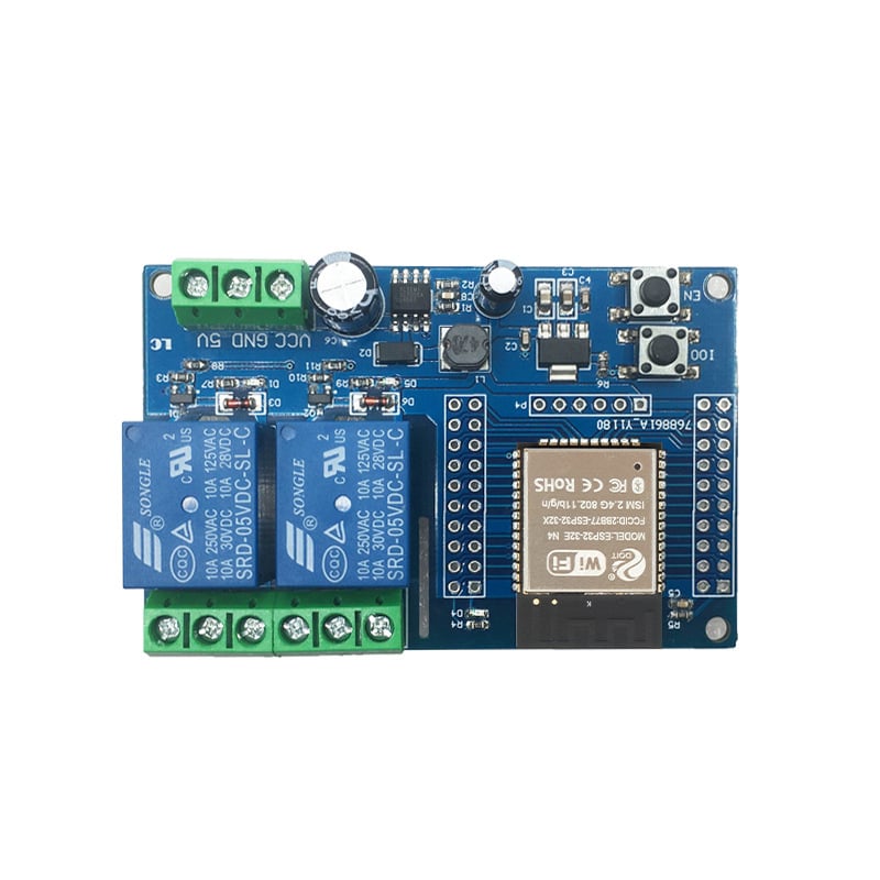 DC5-60V napajan dvokanalni Wi‑Fi rele modul s ESP32‑WROOM razvojnom pločom za sekundarni razvoj